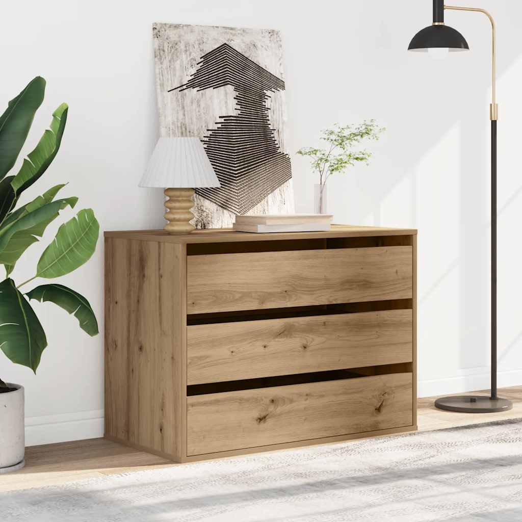 vidaXL Komoda, dąb artisan, 80x41x58 cm, materiał drewnopochodny