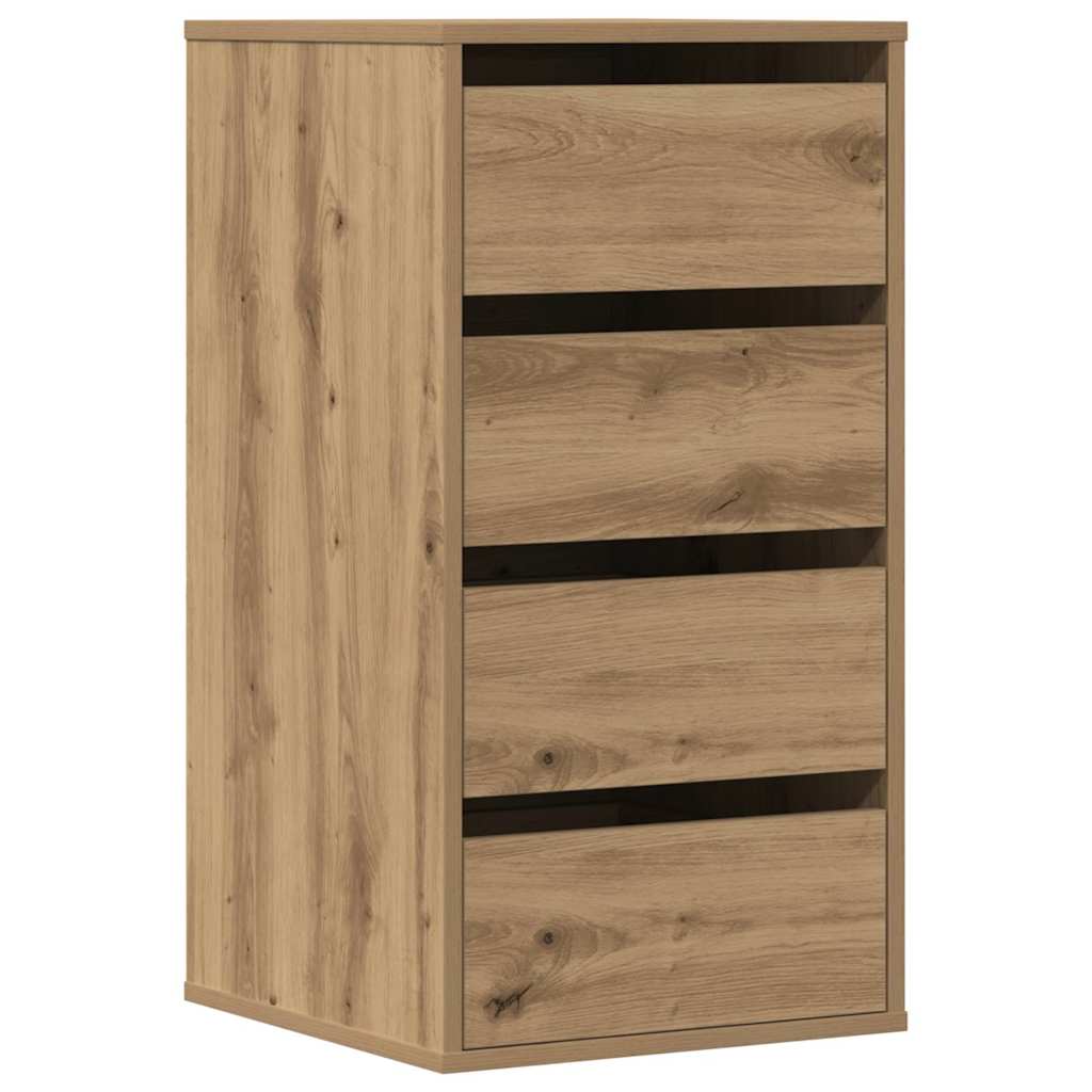 vidaXL Komoda, dąb artisan, 40x41x76 cm, materiał drewnopochodny