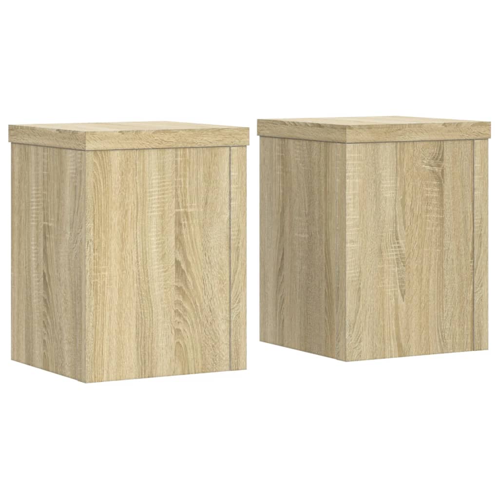 vidaXL Podstawki pod doniczki, 2 szt, dąb sonoma, 15x15x20 cm