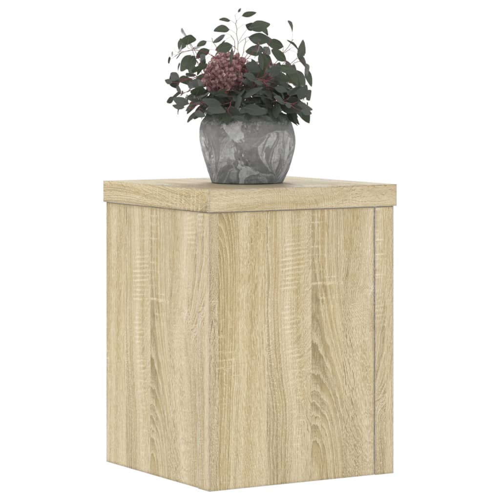 vidaXL Podstawki pod doniczki, 2 szt, dąb sonoma, 15x15x20 cm