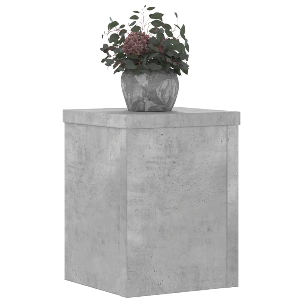 vidaXL Podstawki pod doniczki, 2 szt., szarość betonu, 15x15x20 cm