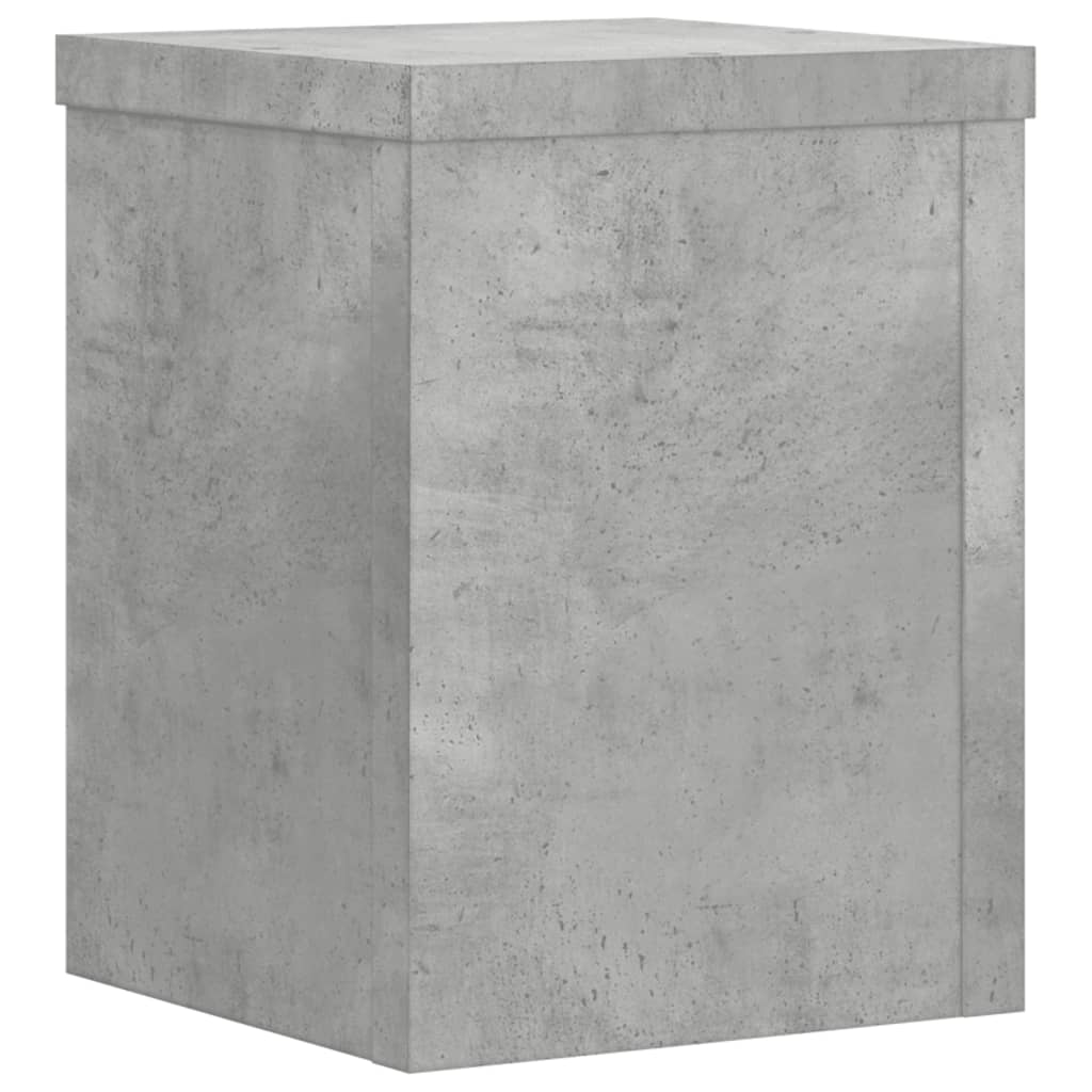 vidaXL Podstawki pod doniczki, 2 szt., szarość betonu, 15x15x20 cm