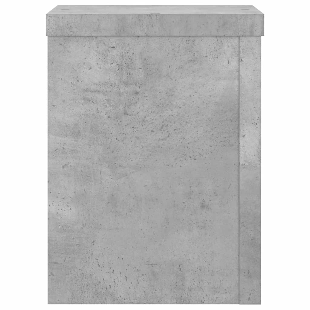 vidaXL Podstawki pod doniczki, 2 szt., szarość betonu, 15x15x20 cm