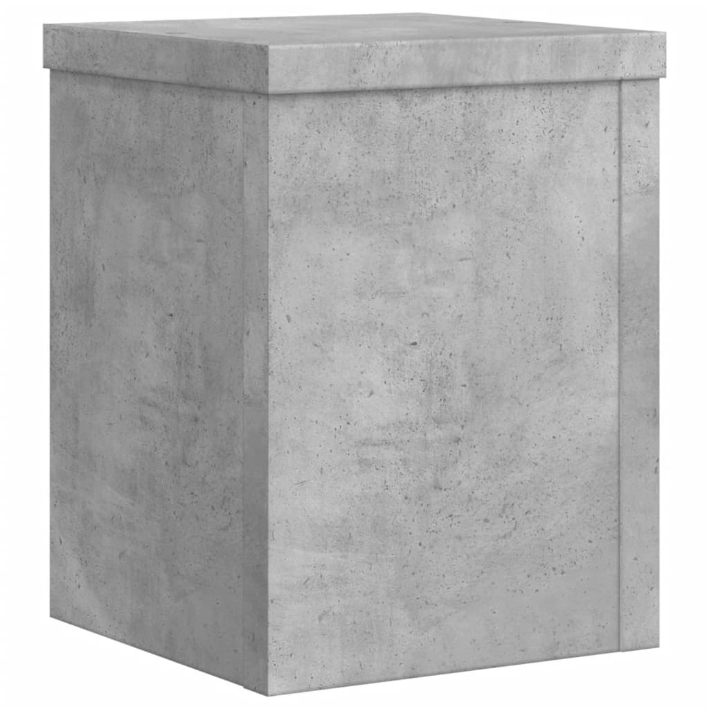 vidaXL Podstawki pod doniczki, 2 szt., szarość betonu, 15x15x20 cm