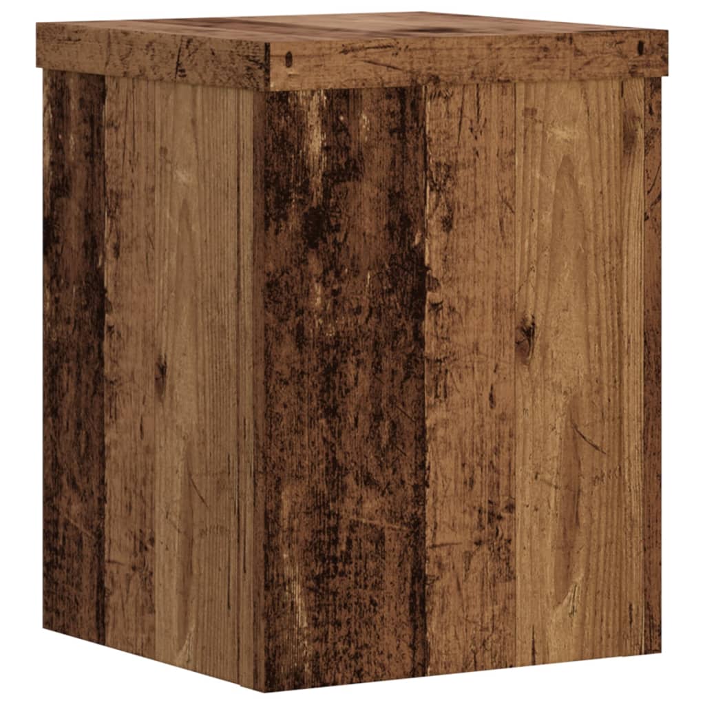 vidaXL Podstawki pod doniczki, 2 szt., stare drewno, 15x15x20 cm