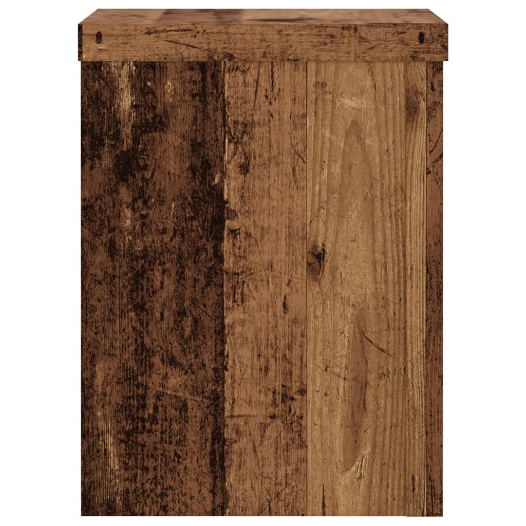 vidaXL Podstawki pod doniczki, 2 szt., stare drewno, 15x15x20 cm