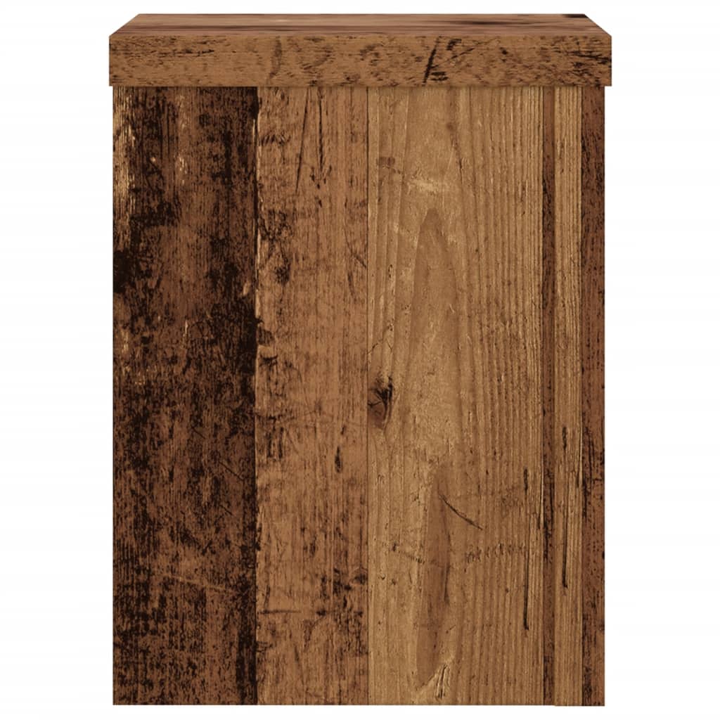 vidaXL Podstawki pod doniczki, 2 szt., stare drewno, 15x15x20 cm