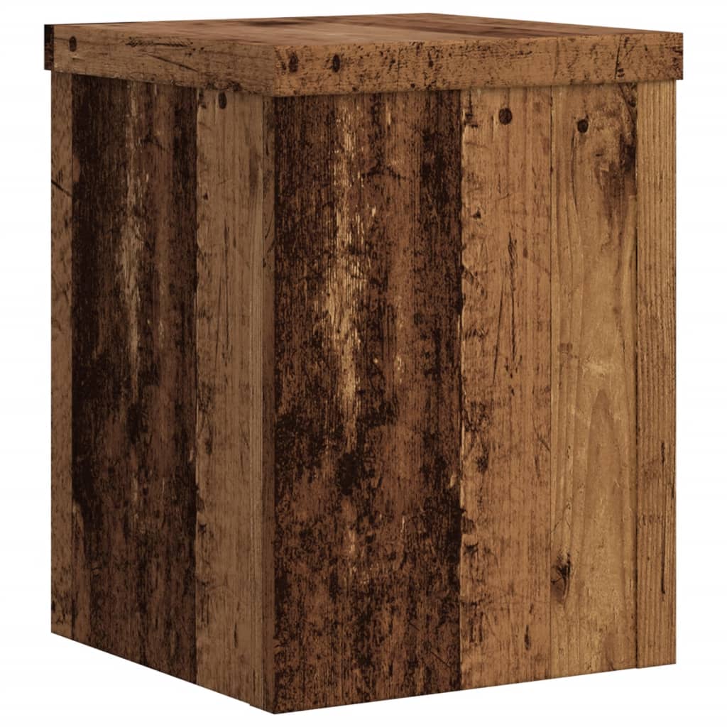 vidaXL Podstawki pod doniczki, 2 szt., stare drewno, 15x15x20 cm