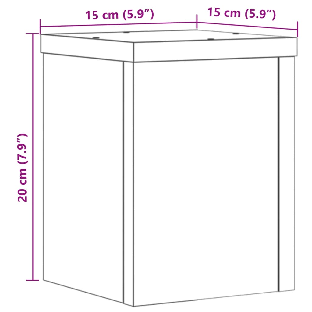 vidaXL Podstawki pod doniczki, 2 szt., stare drewno, 15x15x20 cm