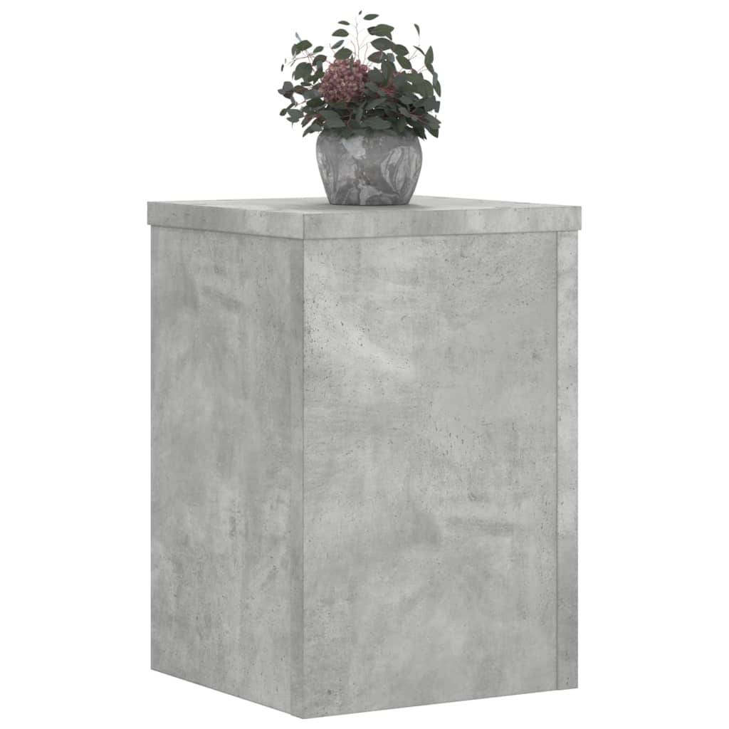 vidaXL Podstawki pod doniczki, 2 szt., szarość betonu, 20x20x30 cm