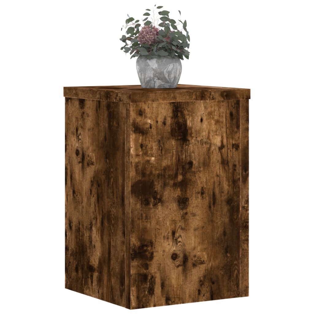 vidaXL Podstawki pod doniczki, 2 szt., przydymiony dąb, 20x20x30 cm