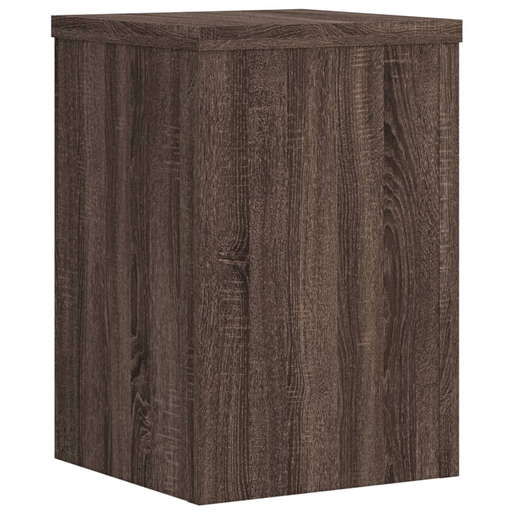vidaXL Podstawki pod doniczki, 2 szt., brązowy dąb, 20x20x30 cm