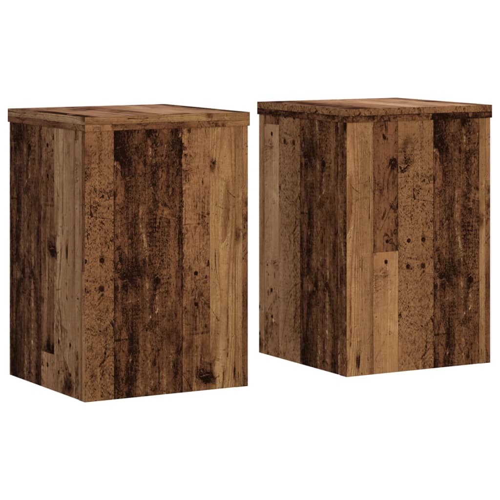 vidaXL Podstawki pod doniczki, 2 szt., stare drewno, 20x20x30 cm
