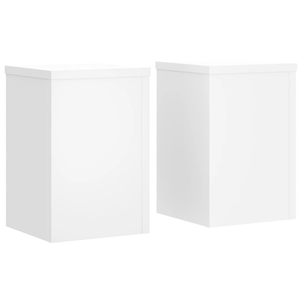 vidaXL Podstawki pod doniczki, 2 szt., białe, 25x25x35 cm