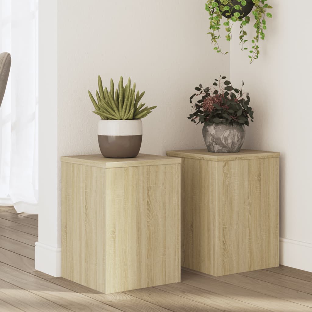 vidaXL Podstawki pod doniczki, 2 szt, dąb sonoma, 25x25x35 cm