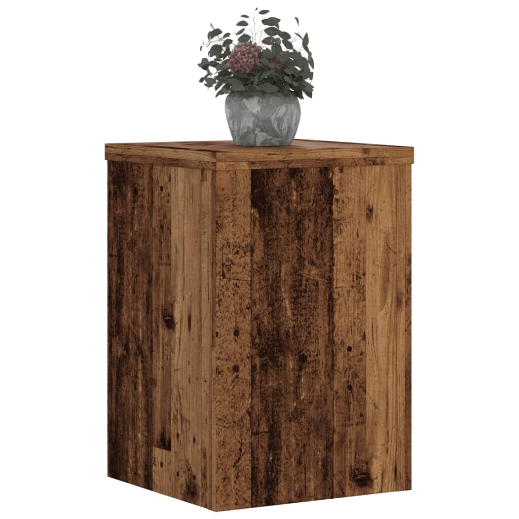 vidaXL Podstawki pod doniczki, 2 szt., stare drewno, 25x25x35 cm