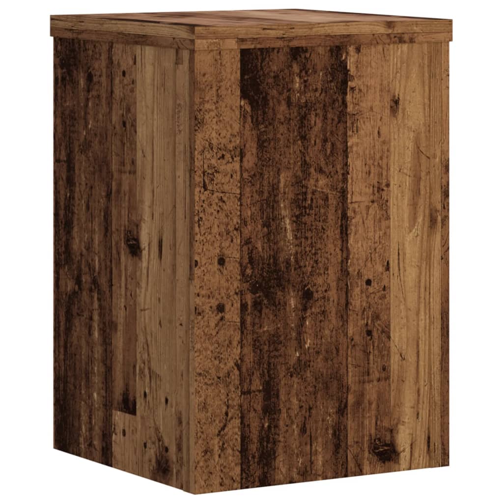 vidaXL Podstawki pod doniczki, 2 szt., stare drewno, 25x25x35 cm