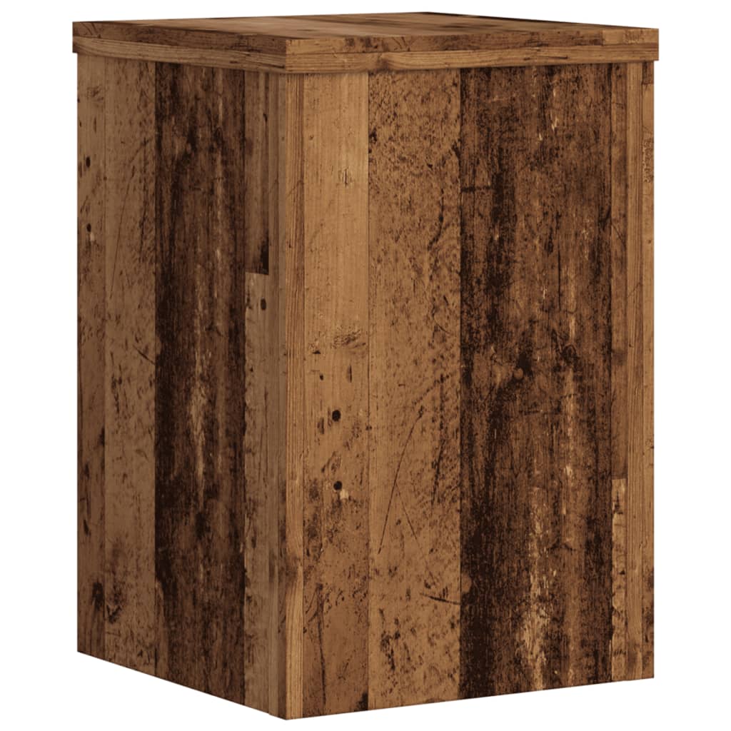 vidaXL Podstawki pod doniczki, 2 szt., stare drewno, 25x25x35 cm
