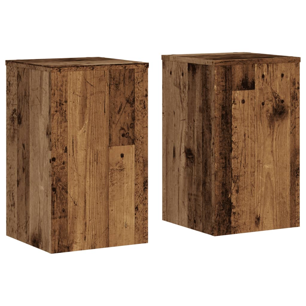 vidaXL Podstawki pod doniczki, 2 szt., stare drewno, 30x30x50 cm