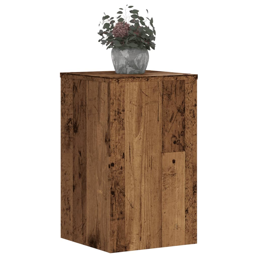 vidaXL Podstawki pod doniczki, 2 szt., stare drewno, 30x30x50 cm