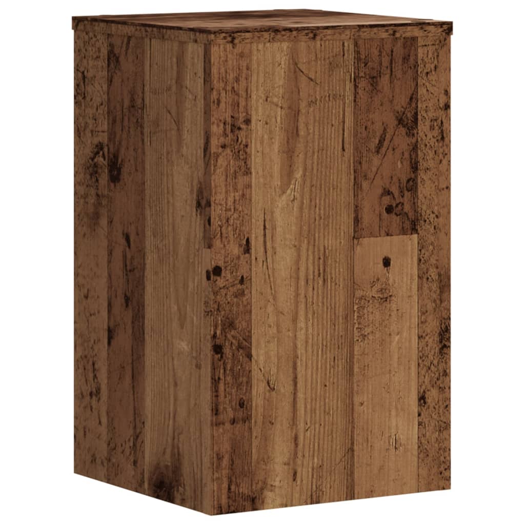 vidaXL Podstawki pod doniczki, 2 szt., stare drewno, 30x30x50 cm