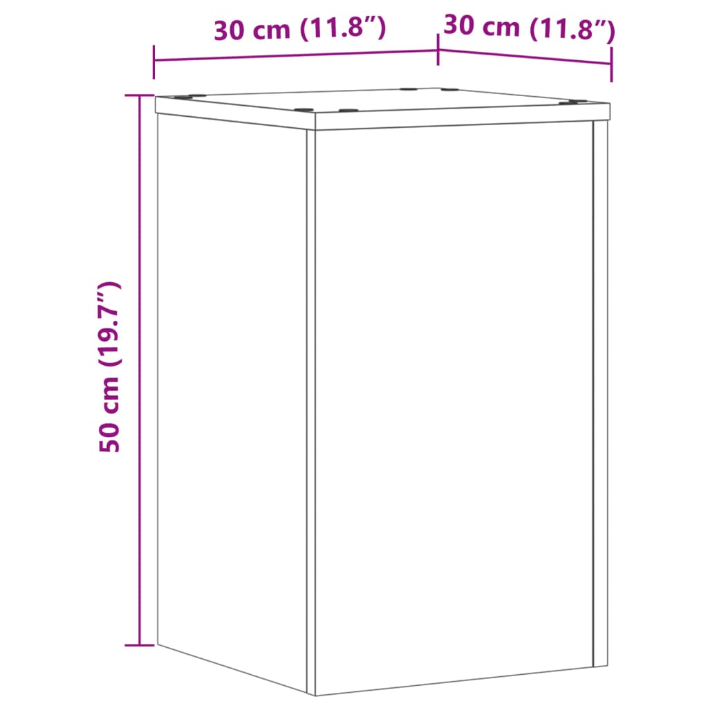 vidaXL Podstawki pod doniczki, 2 szt., stare drewno, 30x30x50 cm