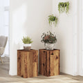 vidaXL Podstawki pod doniczki, 2 szt., stare drewno, 30x30x50 cm