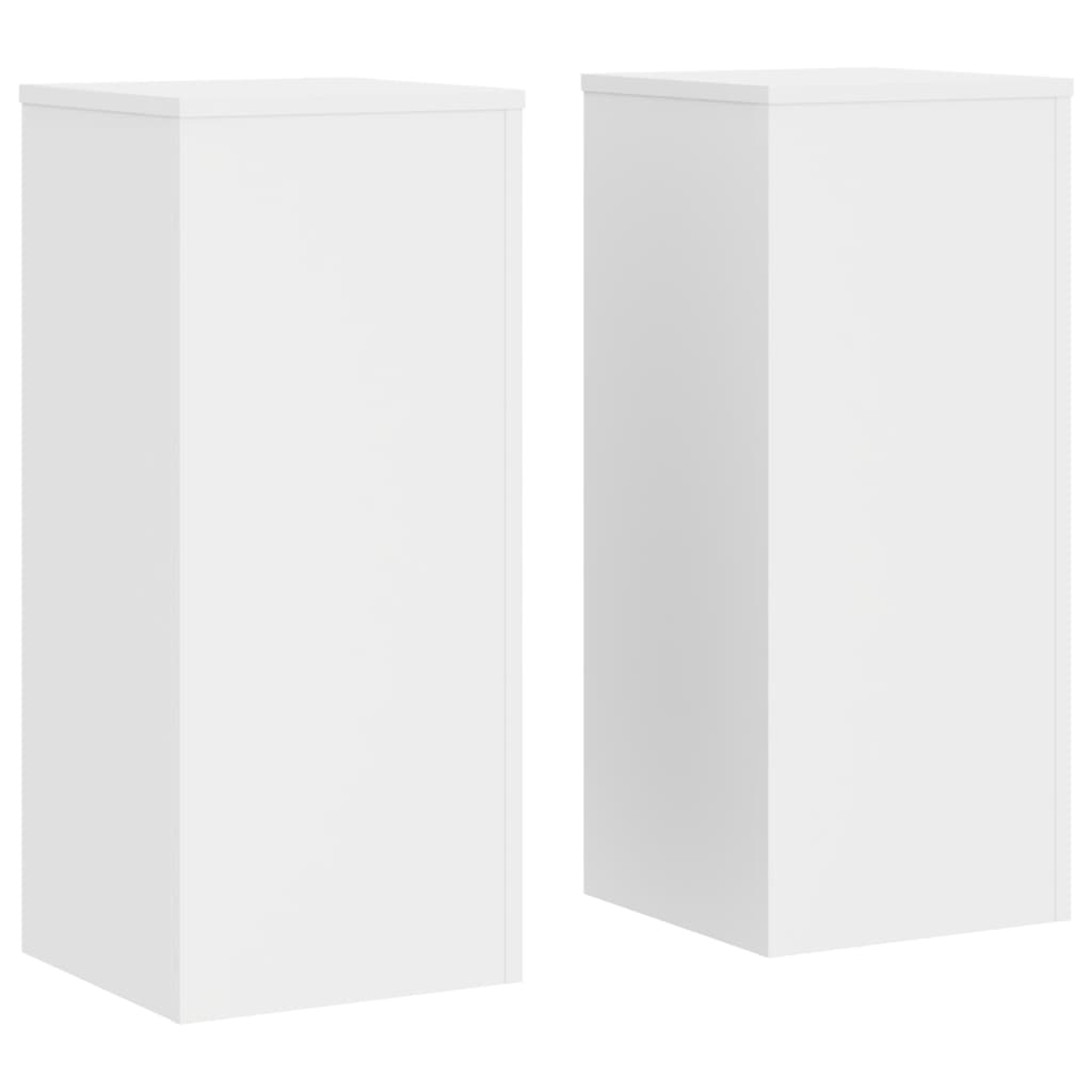vidaXL Podstawki pod doniczki, 2 szt., białe, 30x30x70 cm