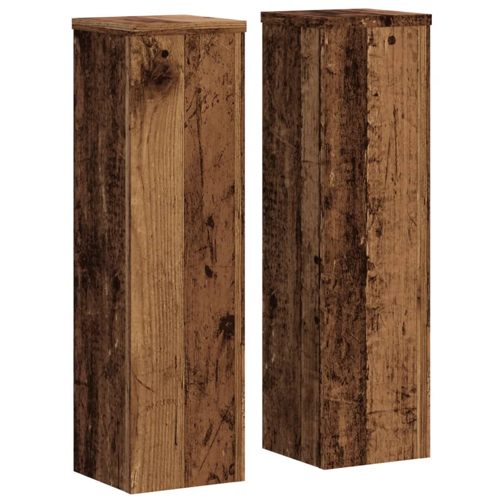 vidaXL Stojaki na rośliny, 2 szt., stare drewno, 17x17x60 cm
