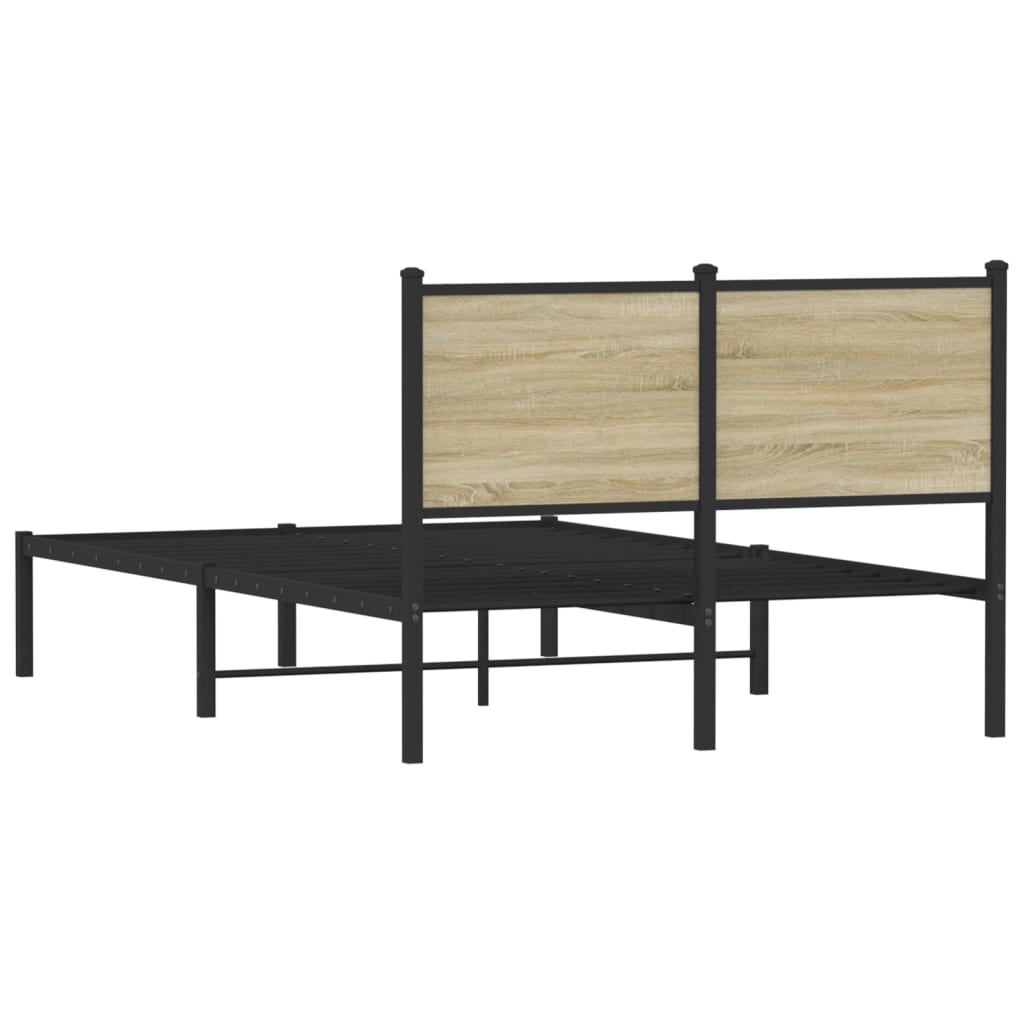 vidaXL Metalowa rama łóżka, bez materaca, dąb sonoma, 120x200 cm