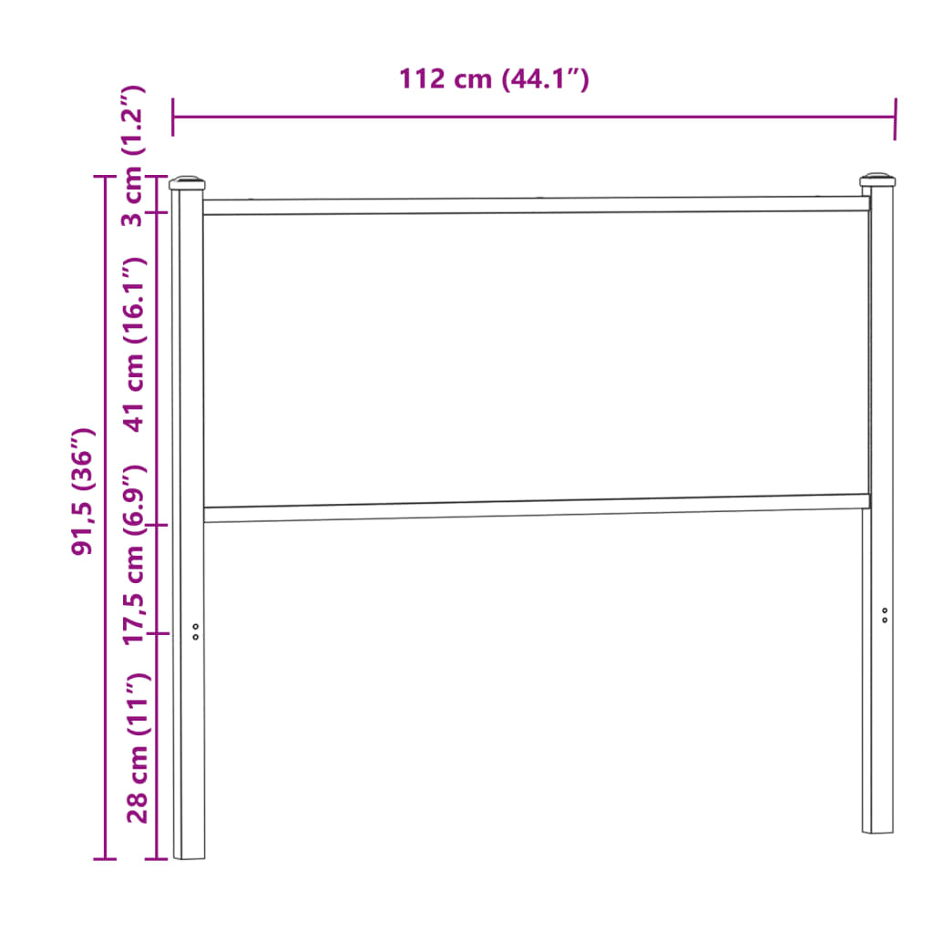 vidaXL Wymienne wezgłowie, dąb sonoma, 107 cm