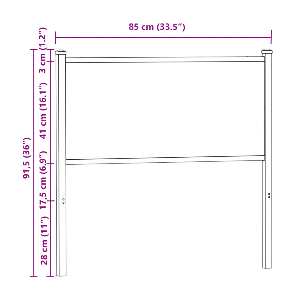 vidaXL Wymienne wezgłowie, brązowy dąb, 80 cm