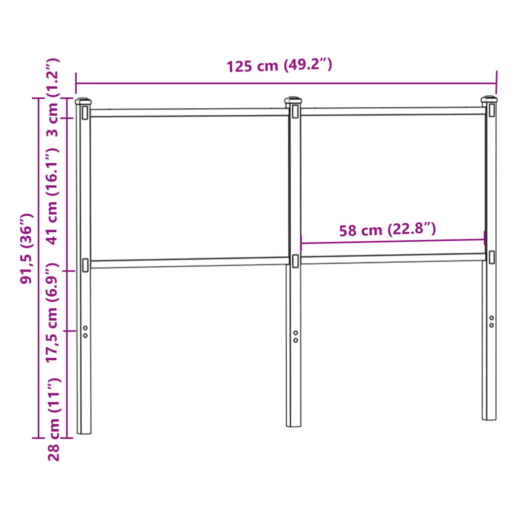 vidaXL Wymienne wezgłowie, brązowy dąb, 120 cm