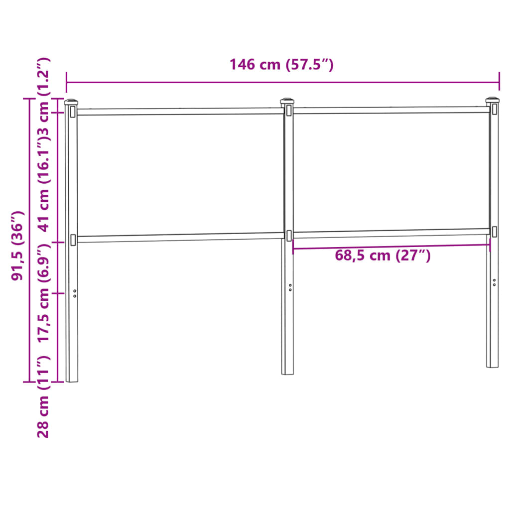 vidaXL Wymienne wezgłowie, brązowy dąb, 140 cm