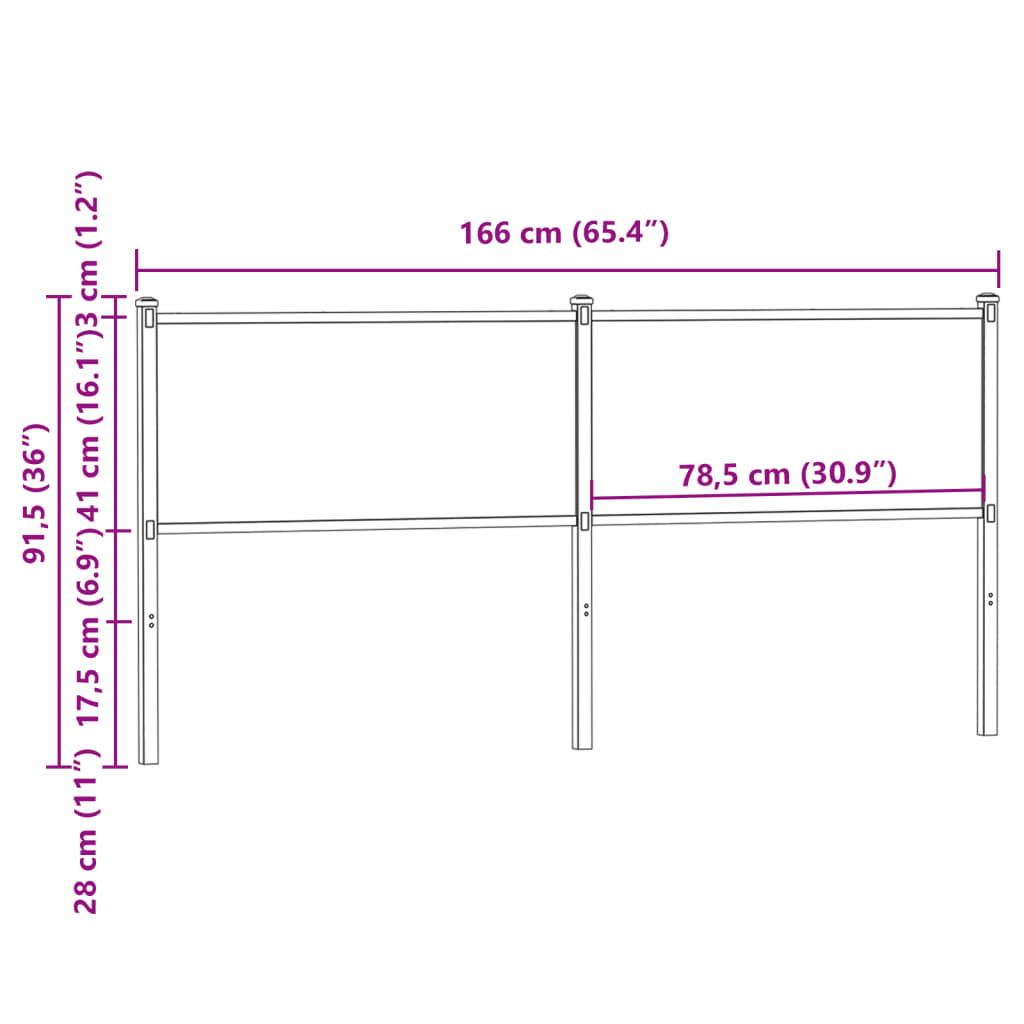vidaXL Wymienne wezgłowie, brązowy dąb, 160 cm