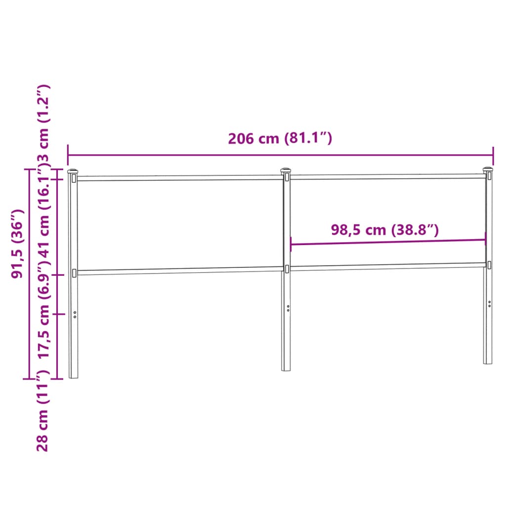 vidaXL Wymienne wezgłowie, brązowy dąb, 200 cm
