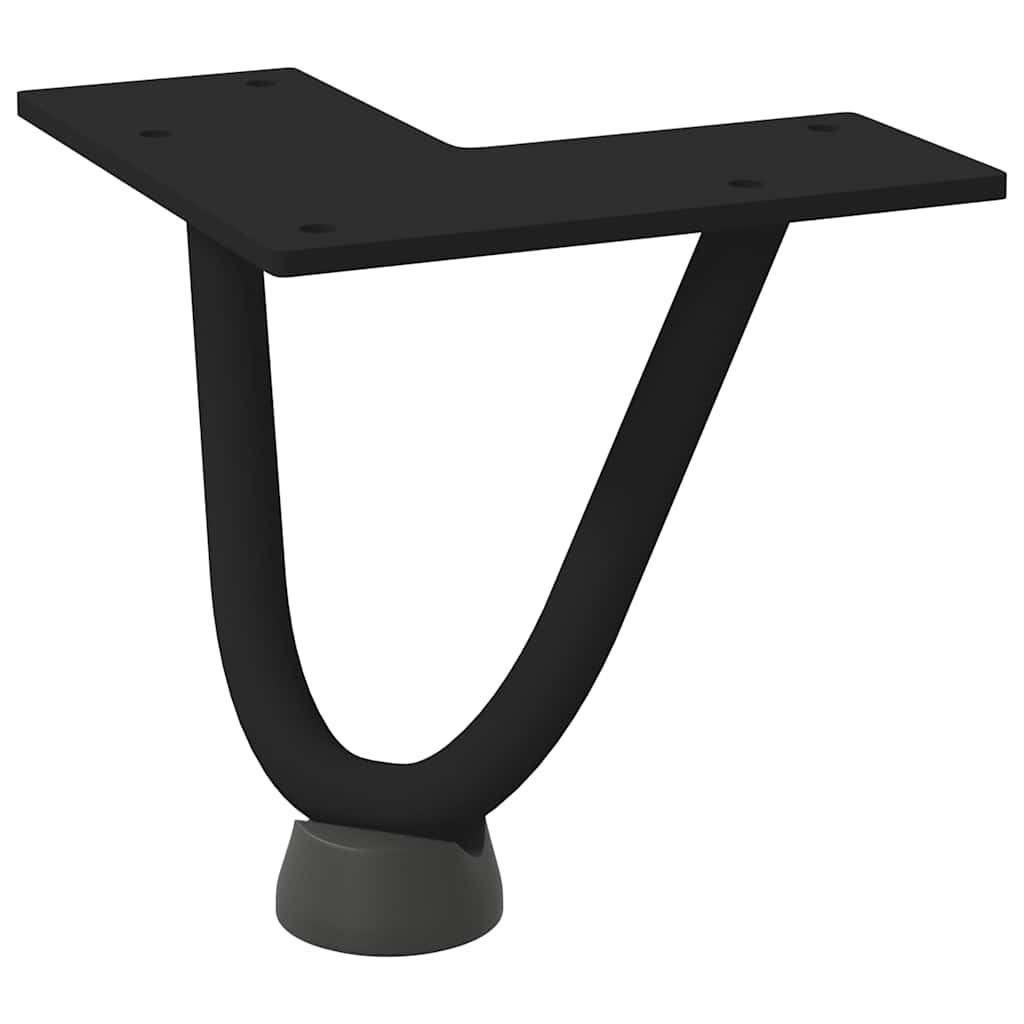 vidaXL Nogi do stolika kawowego w kształcie spinki do włosów 4 szt. Czarne 10 cm Stal lite