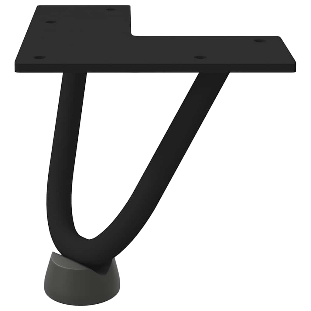 vidaXL Nogi do stolika kawowego w kształcie spinki do włosów 4 szt. Czarne 10 cm Stal lite