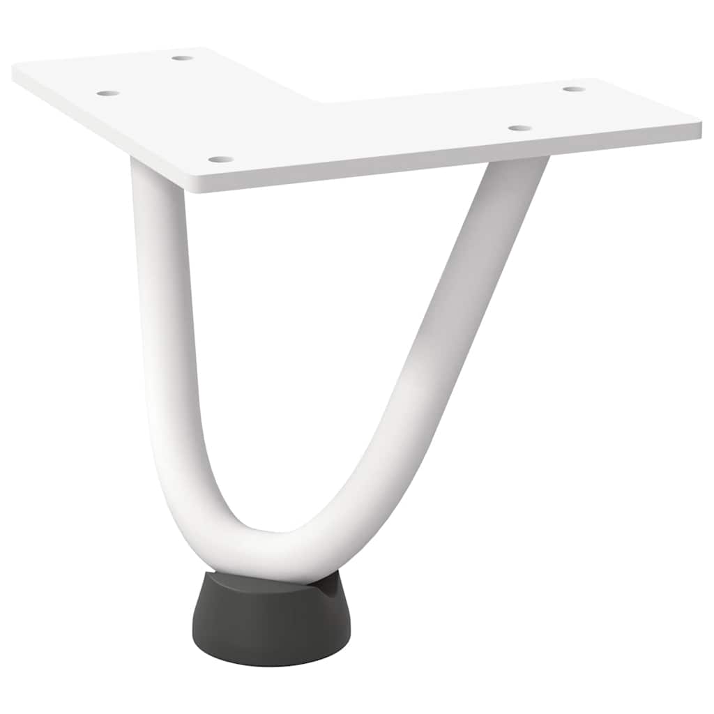 vidaXL Nogi do stolika kawowego w kształcie spinki do włosów 4 szt. Białe 10 cm Stal lite