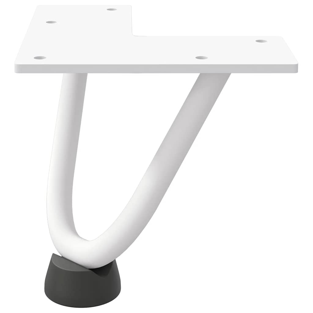 vidaXL Nogi do stolika kawowego w kształcie spinki do włosów 4 szt. Białe 10 cm Stal lite
