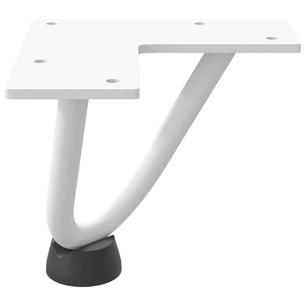 vidaXL Nogi do stolika kawowego w kształcie spinki do włosów 4 szt. Białe 10 cm Stal lite