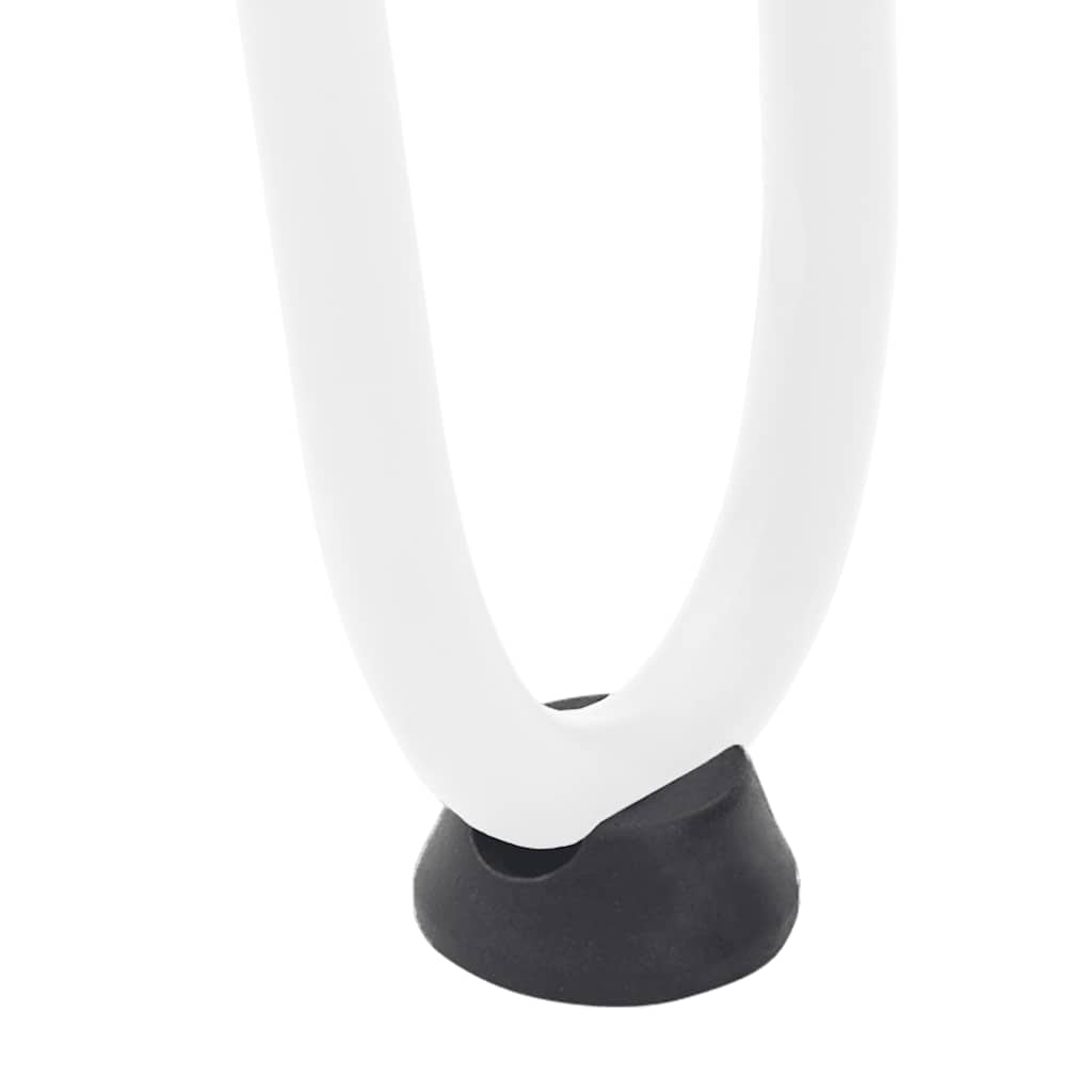 vidaXL Nogi do stolika kawowego w kształcie spinki do włosów 4 szt. Białe 10 cm Stal lite