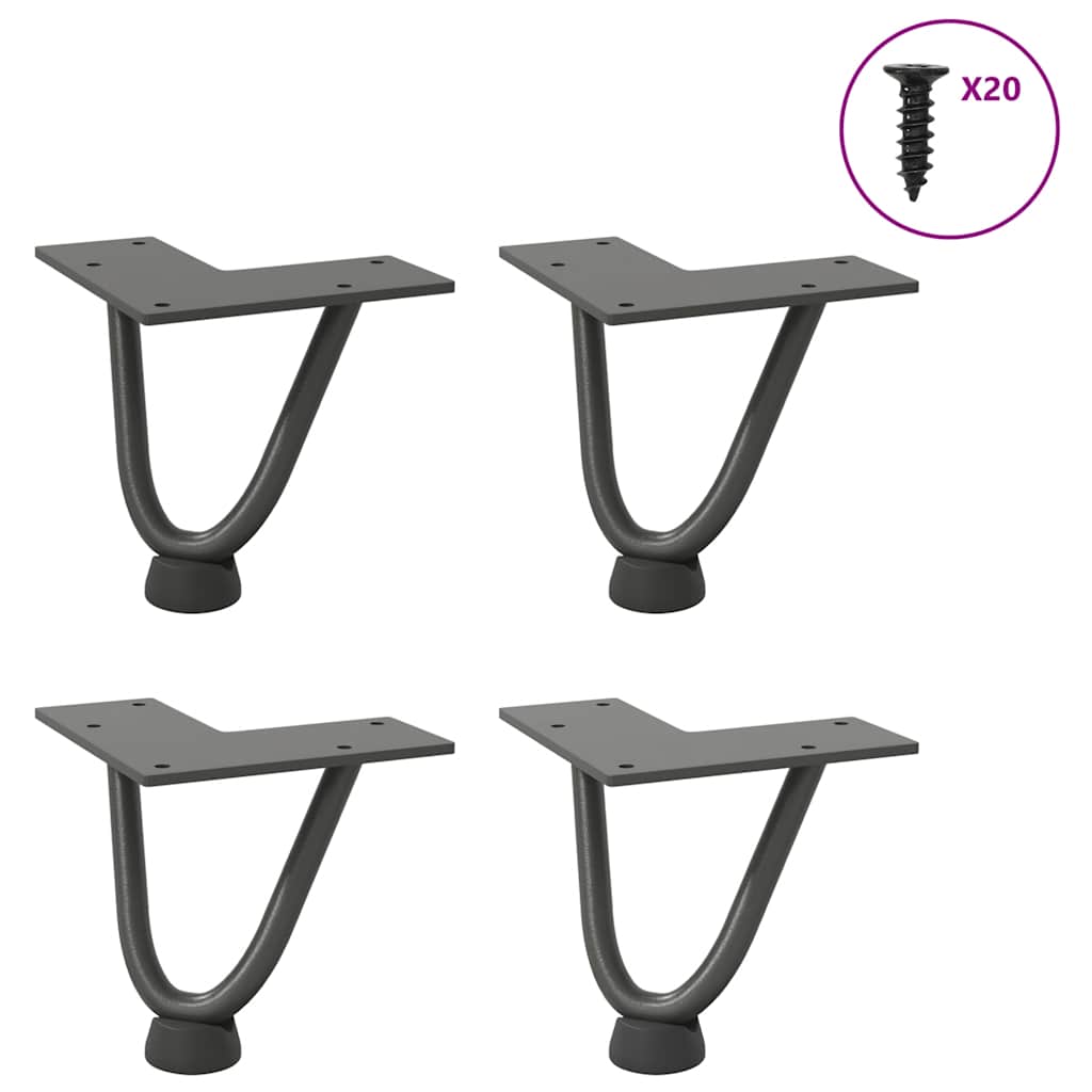 vidaXL Nogi do stolika kawowego 4 szt. Antracyt 10 cm Stal lite