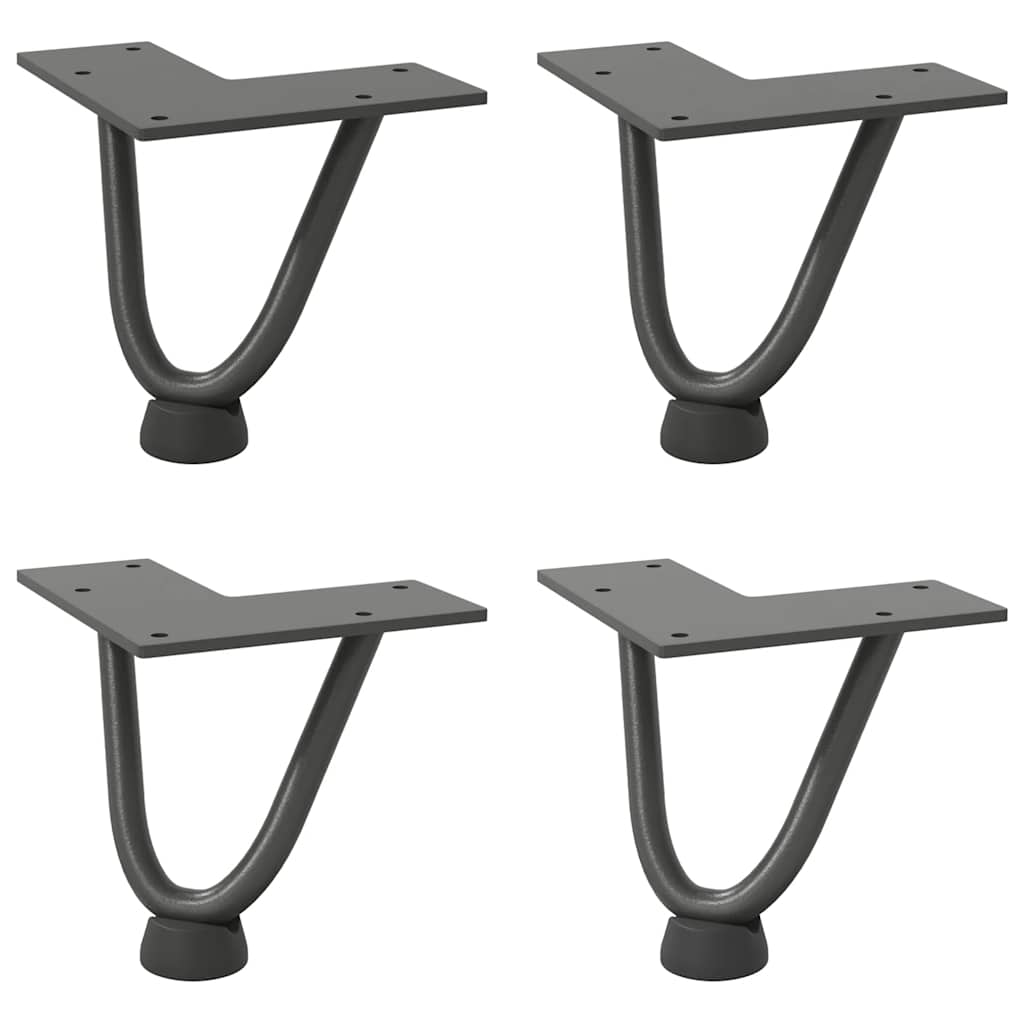 vidaXL Nogi do stolika kawowego 4 szt. Antracyt 10 cm Stal lite