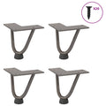 vidaXL Nogi do stolika kawowego z szpilkami 4 szt. Naturalna stal 10 cm Solidna stal