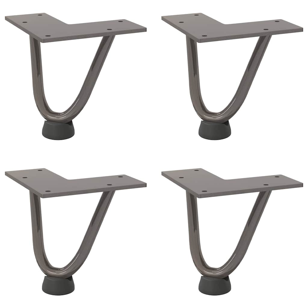 vidaXL Nogi do stolika kawowego z szpilkami 4 szt. Naturalna stal 10 cm Solidna stal
