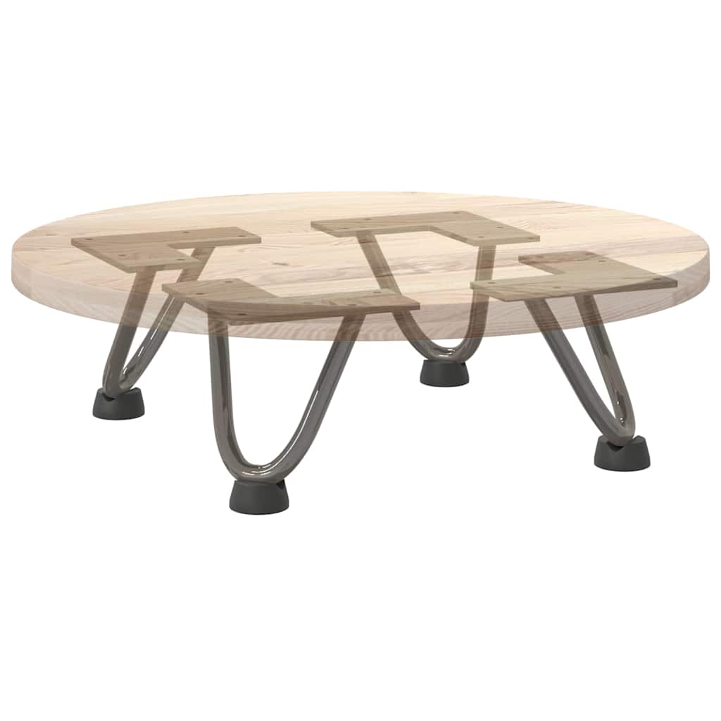 vidaXL Nogi do stolika kawowego z szpilkami 4 szt. Naturalna stal 10 cm Solidna stal