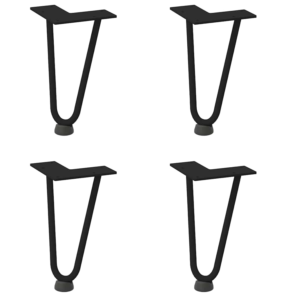 vidaXL Nogi do stolika kawowego w kształcie spinki do włosów 4 szt. Czarne 20 cm Stal lite