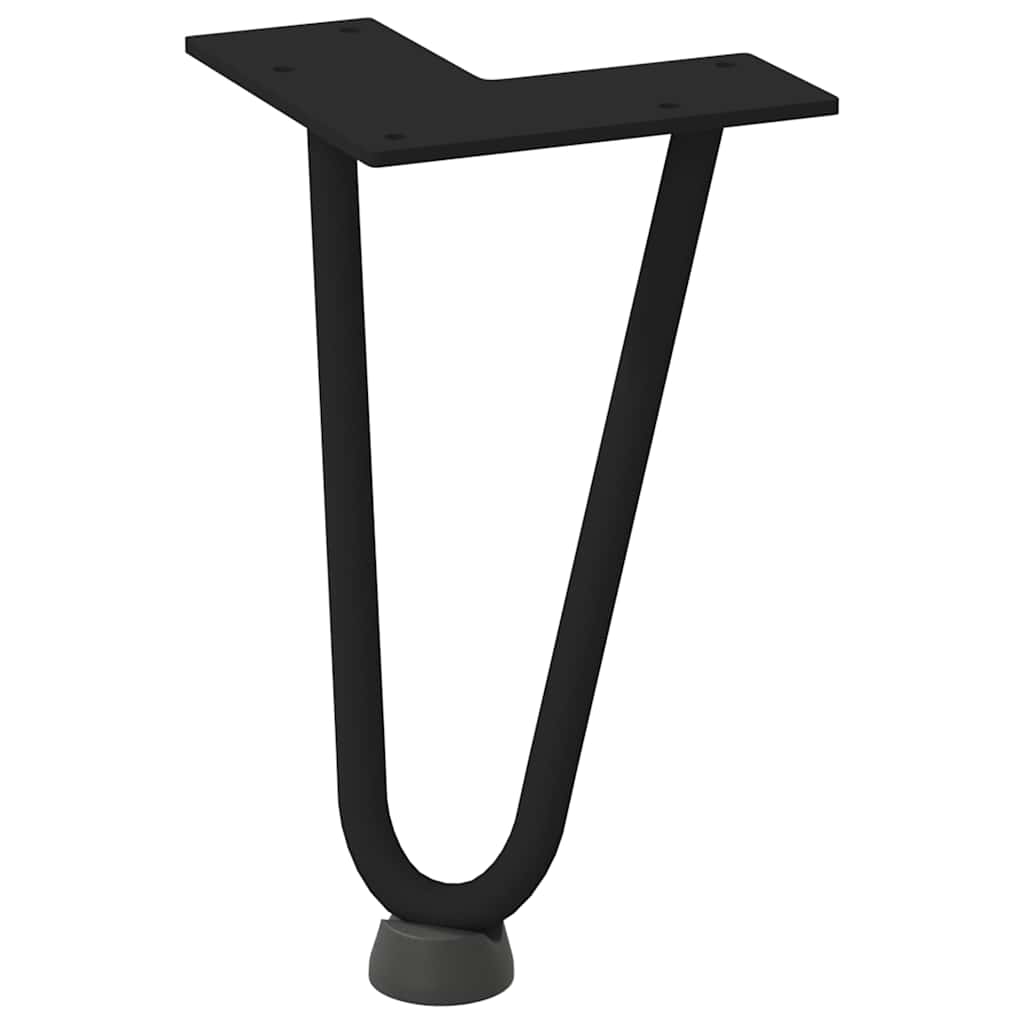 vidaXL Nogi do stolika kawowego w kształcie spinki do włosów 4 szt. Czarne 20 cm Stal lite