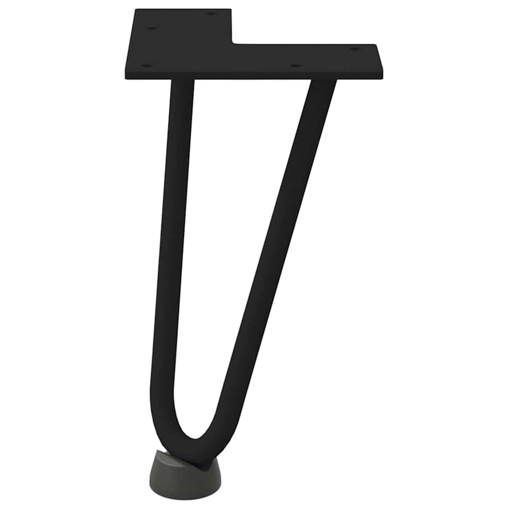 vidaXL Nogi do stolika kawowego w kształcie spinki do włosów 4 szt. Czarne 20 cm Stal lite